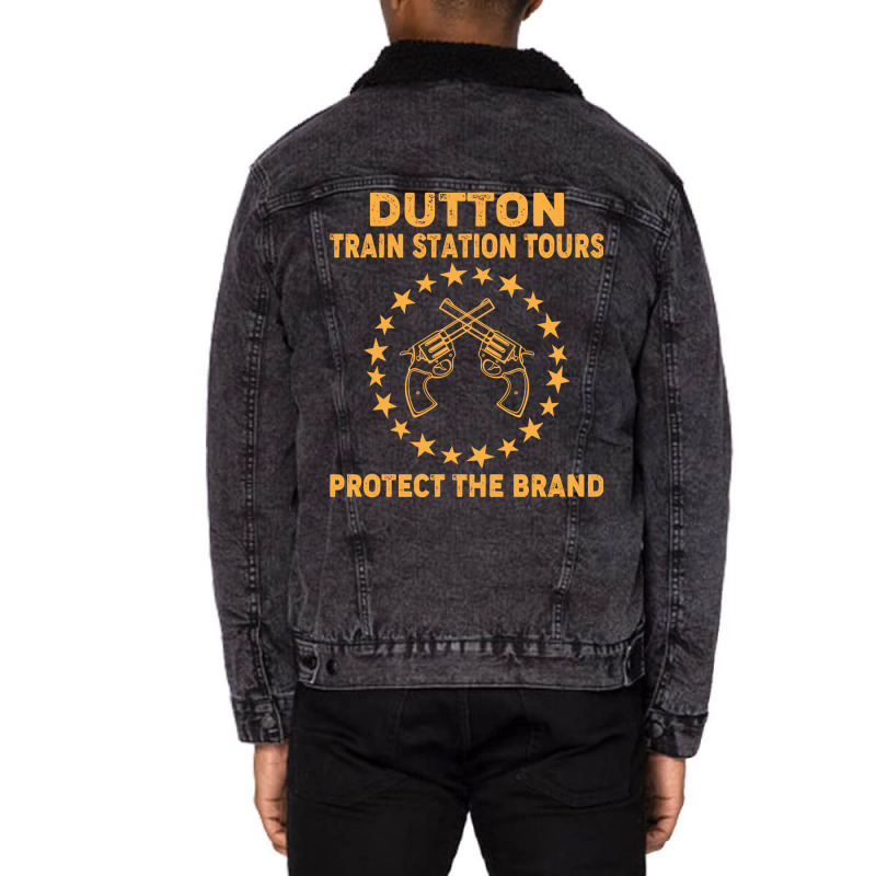 Dutton Train Station Tours 2 Unisex Sherpa-Lined Denim Jacket by oubaydkukmanz | Artistshot