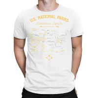 National Park Map Vintage T Shirt   All 59 National Parks Gifts Men Wo T-shirt | Artistshot