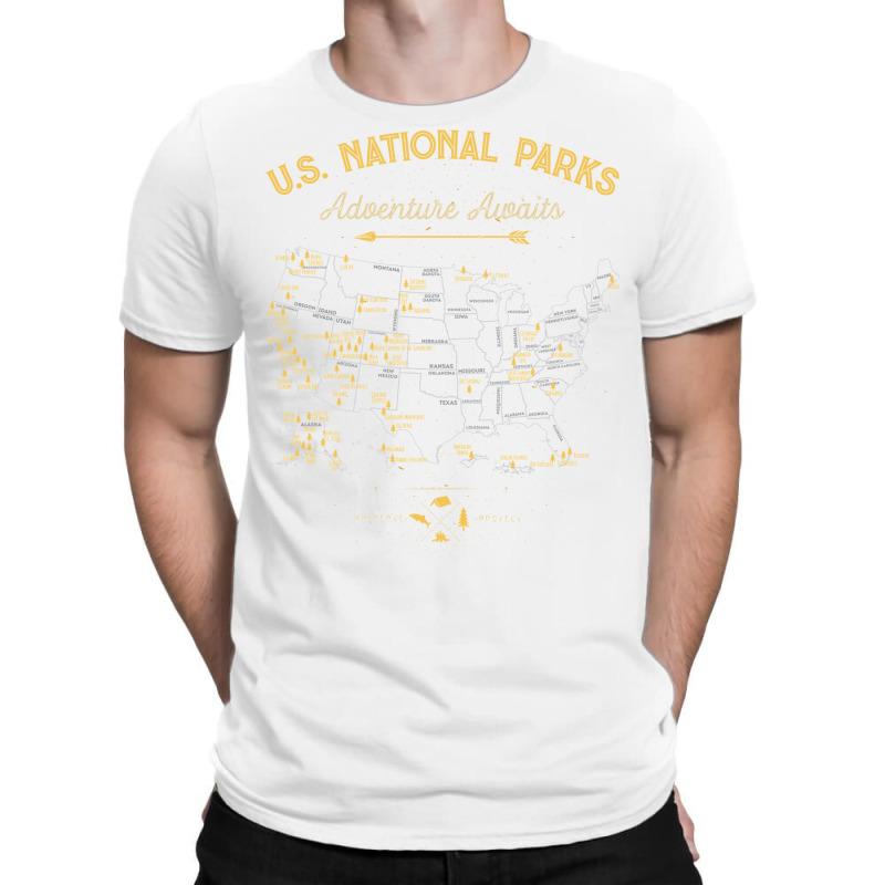 National Park Map Vintage T Shirt   All 59 National Parks Gifts Men Wo T-Shirt by rizhovamariam | Artistshot