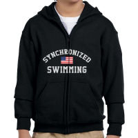 American Flag Synchronized Swimming Youth Zipper Hoodie | Artistshot