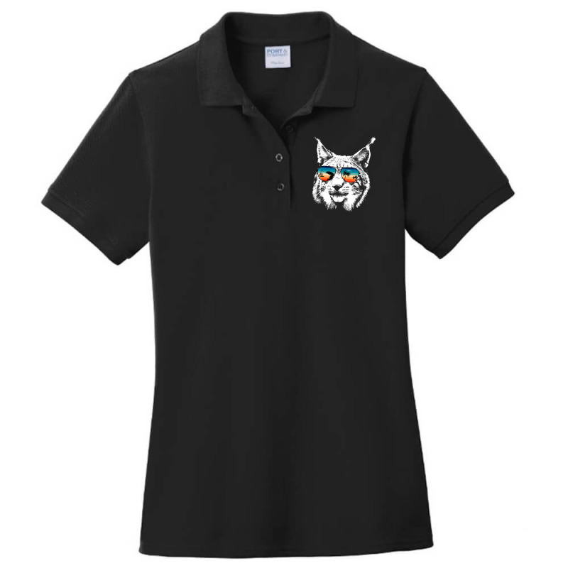 Hot Trend Lynx S With Glasses Sunglasses Retro Style Ladies Polo Shirt by bummercaught | Artistshot