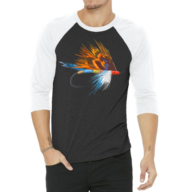 Fly Fishing Art 3/4 Sleeve Shirt by oubaydkukmanz | Artistshot