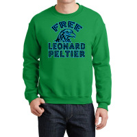 Free Leonard Peltier Blue Used Look Crewneck Sweatshirt | Artistshot