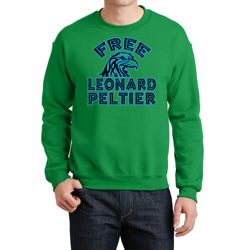 Free Leonard Peltier Blue Used Look Crewneck Sweatshirt by oubaydkukmanz | Artistshot