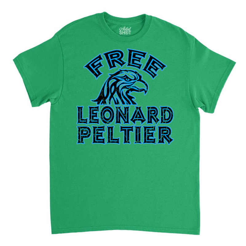 Free Leonard Peltier Blue Used Look Classic T-shirt by oubaydkukmanz | Artistshot