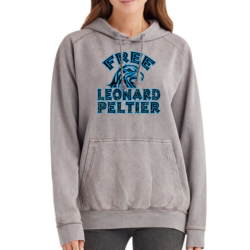 Free Leonard Peltier Blue Used Look Vintage Hoodie by oubaydkukmanz | Artistshot