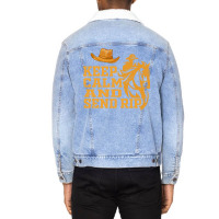 Funny Keep Calm And Send Rip Unisex Sherpa-lined Denim Jacket | Artistshot