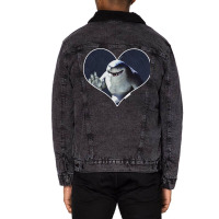 King Shark Heart Print Unisex Sherpa-lined Denim Jacket | Artistshot