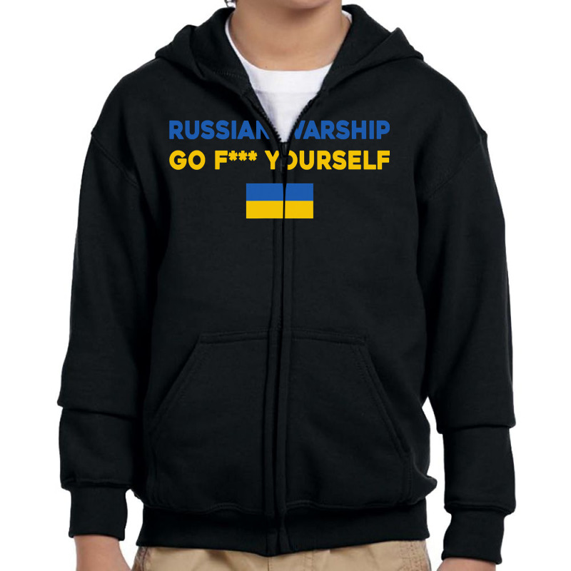 Russian Warship Go F Yourself T Shirt Youth Zipper Hoodie by trokeryth | Artistshot