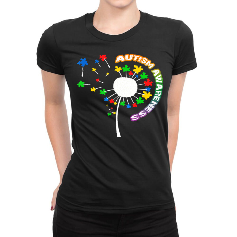 Autism Awareness T  Shirt Autism T  Shirt Autism Dandelion Flower Puzz Ladies Fitted T-Shirt by zhyatt311 | Artistshot