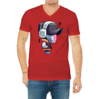 Robot Man Music V-neck Tee | Artistshot