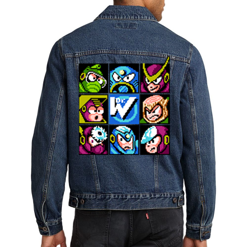 Robot Masters Mega Man 2 T Shirt Men Denim Jacket | Artistshot