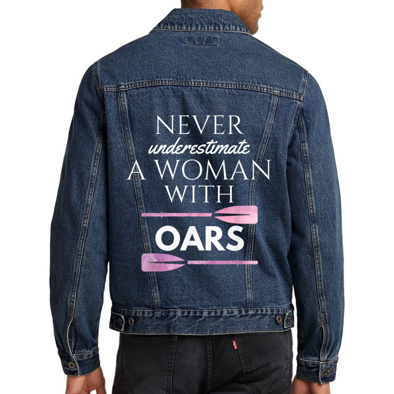 Funny Rowing Canoeing Woman With Oars Shirt Men Denim Jacket | Artistshot