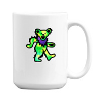 Green Grateful Dancing Hippie Classic Rock Dead Bear 15 Oz Coffee Mug | Artistshot