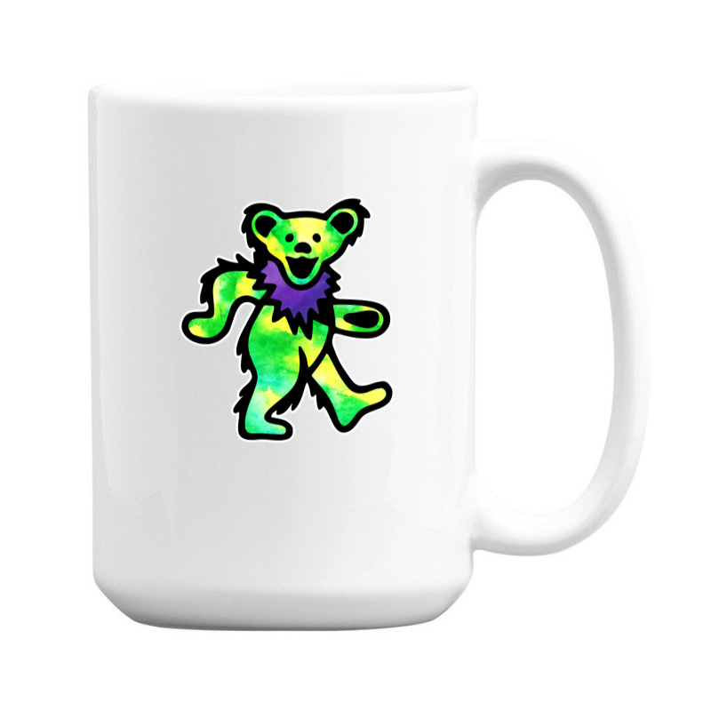 Green Grateful Dancing Hippie Classic Rock Dead Bear 15 Oz Coffee Mug | Artistshot