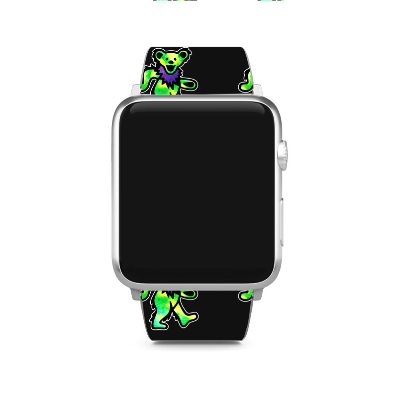 Green Grateful Dancing Hippie Classic Rock Dead Bear Apple Watch Band | Artistshot