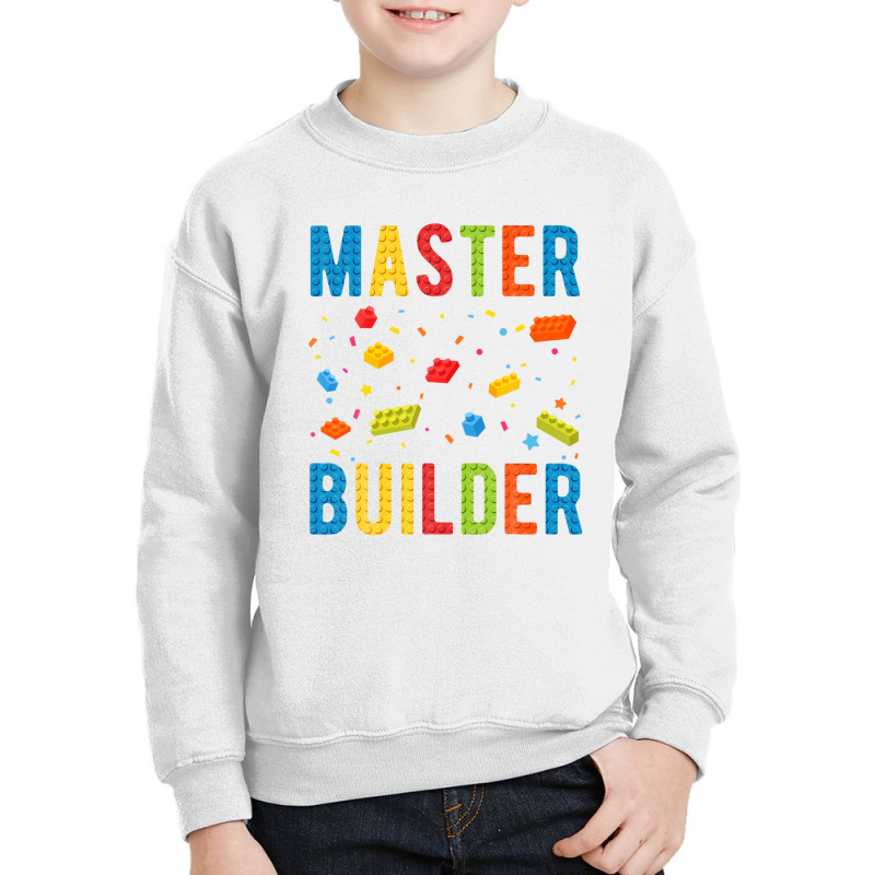 Master Builder Kids Building Blocks Brick Builder Youth Sweatshirt | Artistshot