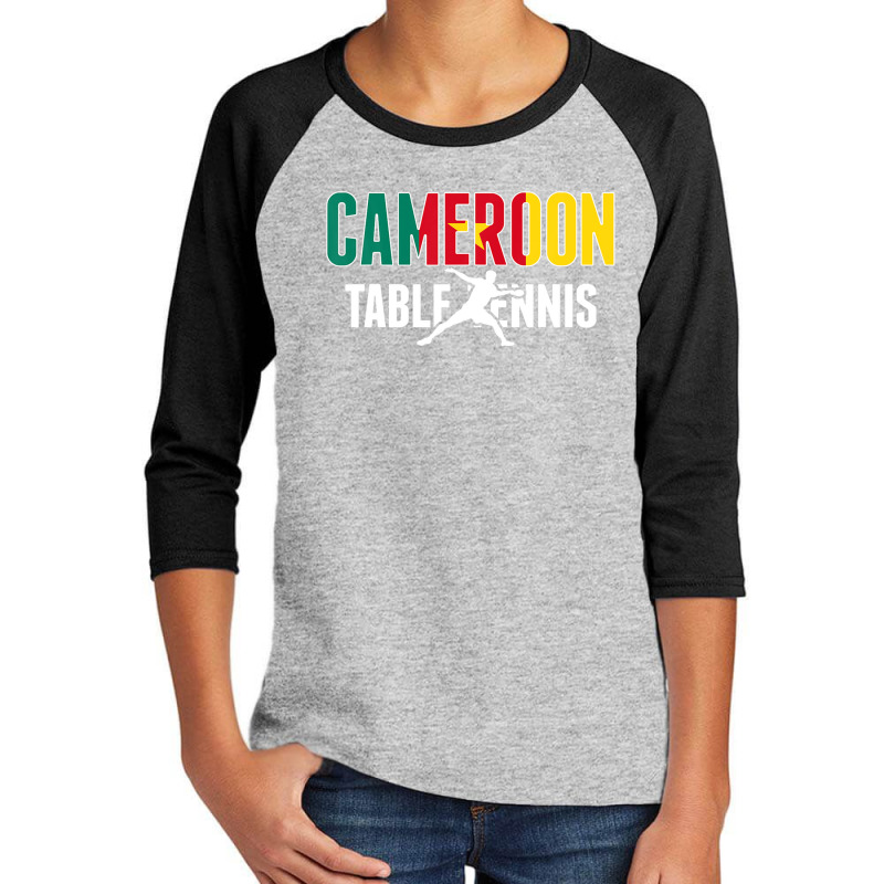 Cameroon Table Tennis Lovers Jersey Cameroonian Ping Pong Youth 3/4 Sleeve by kajmakgezimiy | Artistshot