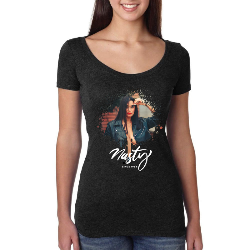 Black Hair Curvy Model As Nasty Latin Woman Sexy Photography T Shirt Women's Triblend Scoop T-shirt by tawny4okburd | Artistshot