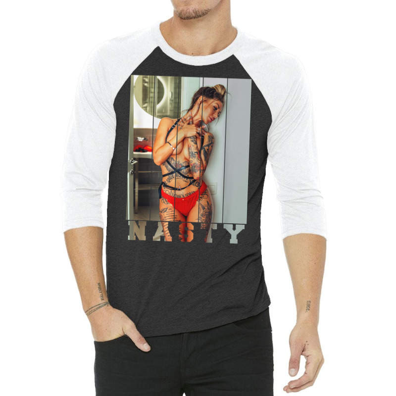 Body Tattoo On Nasty Latin Woman Sexy Photography T Shirt 3/4 Sleeve Shirt by tawny4okburd | Artistshot