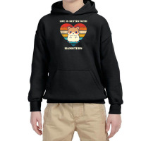 Life Is Better With Hamsters Cute Hamster Design Retro Youth Hoodie | Artistshot