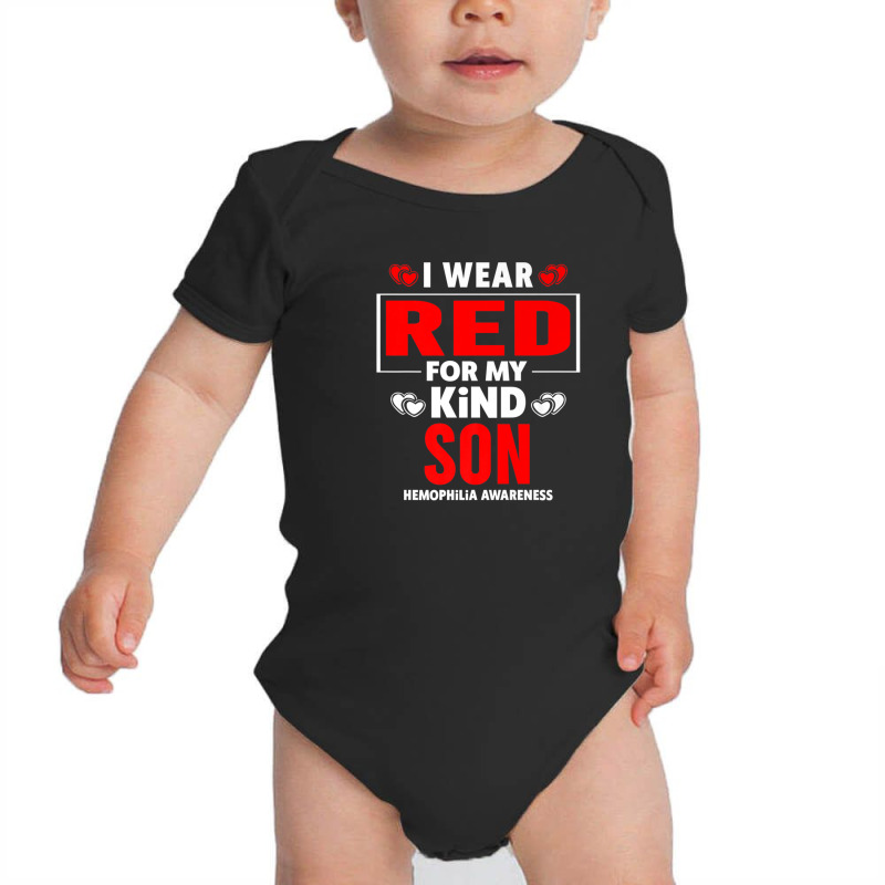 I Wear Red For My Son Hemophilia Awareness Baby Bodysuit | Artistshot