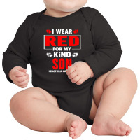 I Wear Red For My Son Hemophilia Awareness Long Sleeve Baby Bodysuit | Artistshot