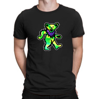 Green Grateful Dancing Hippie Classic Rock Dead Bear T-shirt | Artistshot