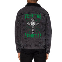 St Patricks Day Irish Veritas Aequitas Ireland Unisex Sherpa-lined Denim Jacket | Artistshot