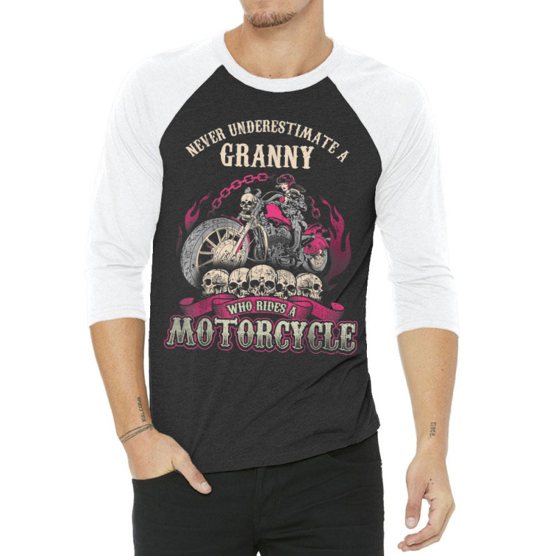 Granny Biker Chick Lady Motorcycle Tshirt 3/4 Sleeve Shirt | Artistshot