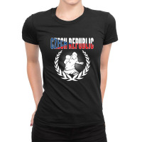 Czech Republic Table Tennis Fans Jersey Czech Ping Pong Fan Ladies Fitted T-shirt | Artistshot