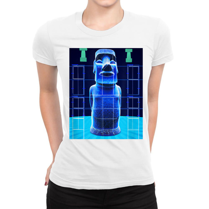 Easter Island Statue Moai Blueprint Rapa Nui T Shirt Ladies Fitted T-shirt | Artistshot