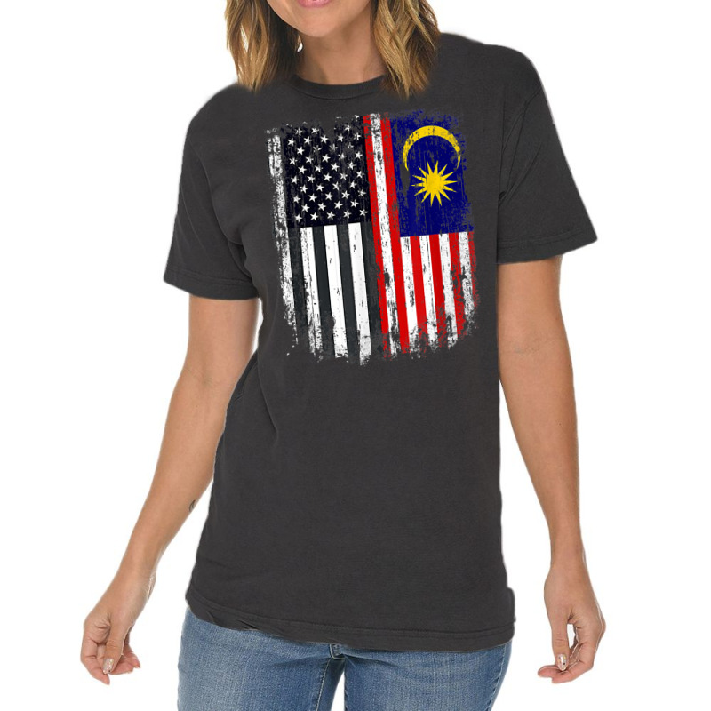 Duel Flag Design Malaysia And American Duel Citizen T Shirt Vintage T-Shirt by xq8pjbeamer | Artistshot