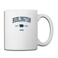 Burlington Iowa Ia Vintage Athletic Navy Sports Design Coffee Mug | Artistshot