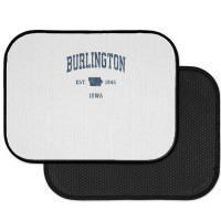 Burlington Iowa Ia Vintage Athletic Navy Sports Design Rear Car Mat | Artistshot