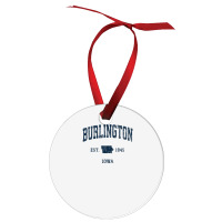 Burlington Iowa Ia Vintage Athletic Navy Sports Design Ornament | Artistshot