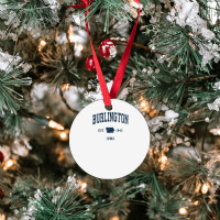 Burlington Iowa Ia Vintage Athletic Navy Sports Design Ornament | Artistshot