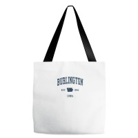 Burlington Iowa Ia Vintage Athletic Navy Sports Design Tote Bags | Artistshot