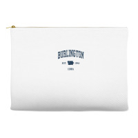 Burlington Iowa Ia Vintage Athletic Navy Sports Design Accessory Pouches | Artistshot