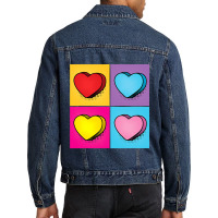 Candy Heart Pop Art Valentine S Day Graphic Men Denim Jacket | Artistshot