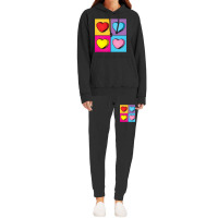 Candy Heart Pop Art Valentine S Day Graphic Hoodie & Jogger Set | Artistshot