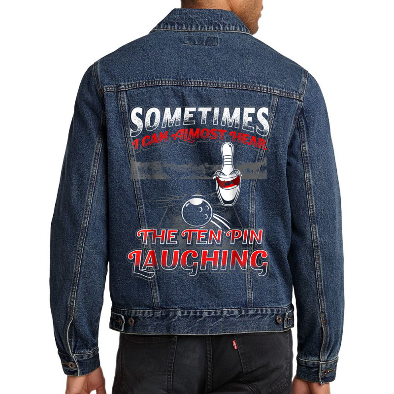 Hear 10 Pin Laughing Funny Bowling Shirt Men Denim Jacket | Artistshot