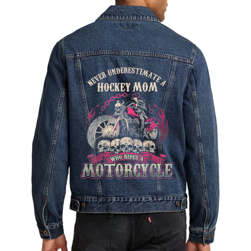 Hockey Biker Chick Lady Mom Motorcycle Tshirt Men Denim Jacket | Artistshot