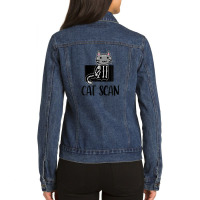 Cat Scan Funny Radiology Technologist Radiologist X-ray Tech Ladies Denim Jacket | Artistshot