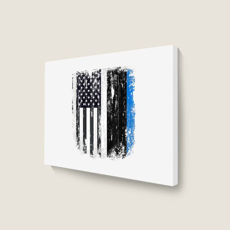 Duel Flag Design Estonia And American Duel Citizen T Shirt Landscape Canvas Print | Artistshot