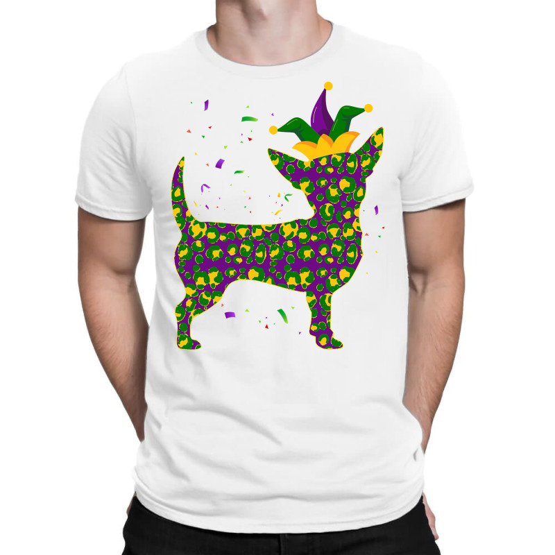 Funny Dog Mardi Gras, Cute Leopard Chihuahua Puppy Lover T Shirt T-Shirt by TeaMenShop | Artistshot