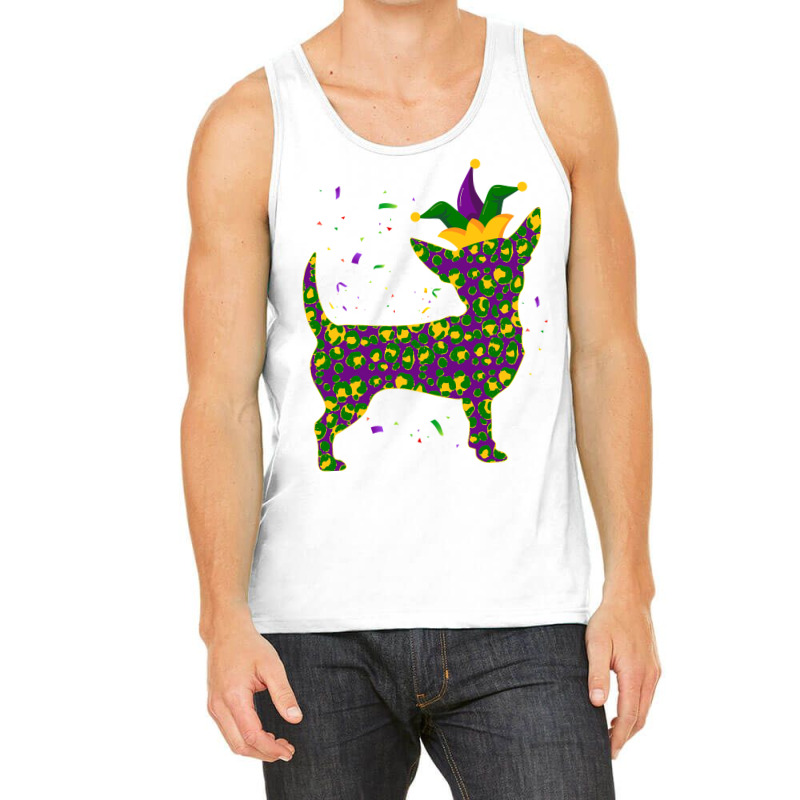 Funny Dog Mardi Gras, Cute Leopard Chihuahua Puppy Lover T Shirt Tank Top by TeaMenShop | Artistshot