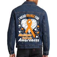 I Wear Orange For Multiple Sclerosis Awareness Shirt Tshirt Men Denim Jacket | Artistshot