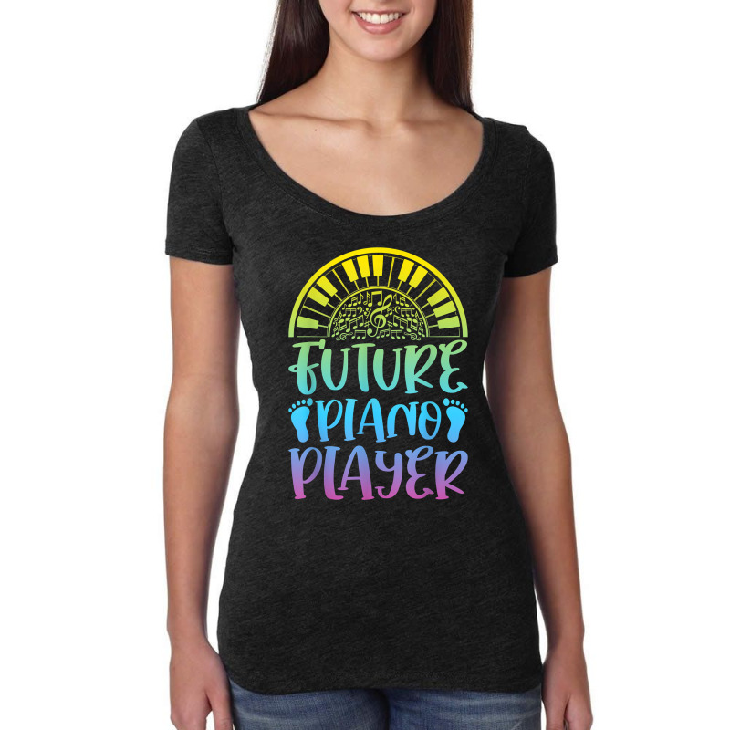 Future Piano Player   Keboard Player Piano Music T Shirt Women's Triblend Scoop T-shirt by xq8pjbeamer | Artistshot