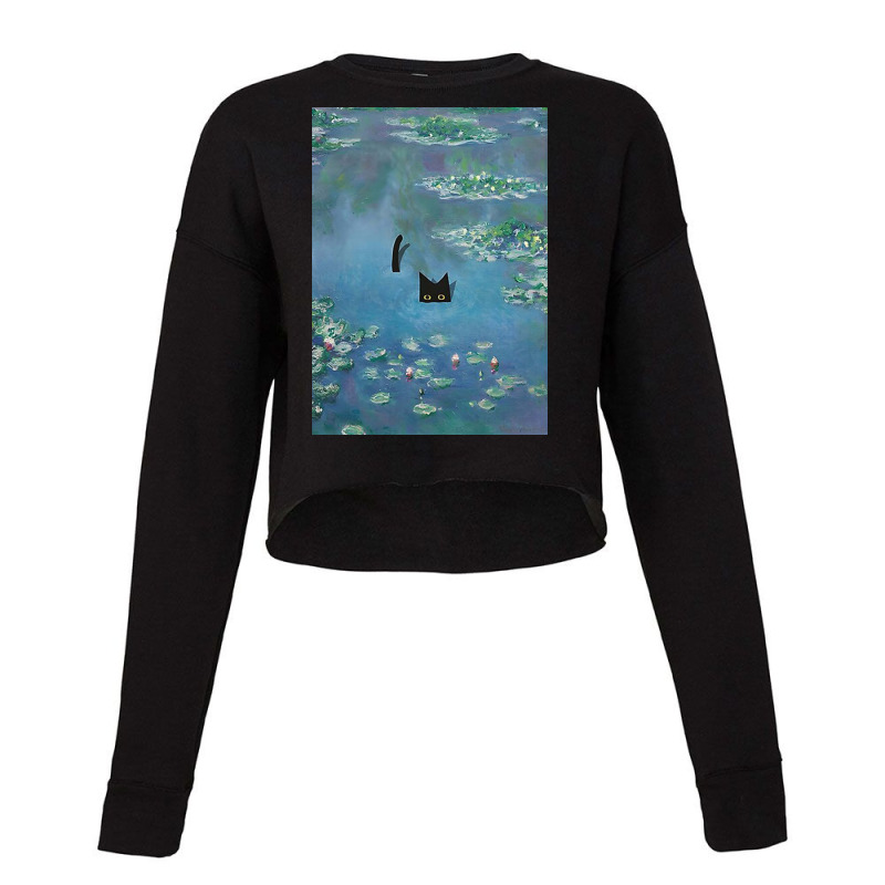 Monet Cat, Cat Lovers Gift Ideas Cropped Sweater by cathleenknot | Artistshot